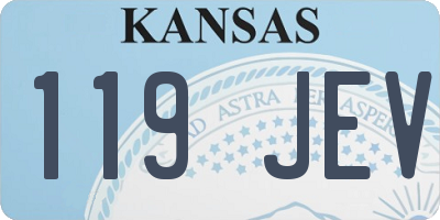 KS license plate 119JEV