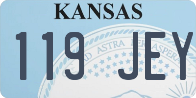 KS license plate 119JEY