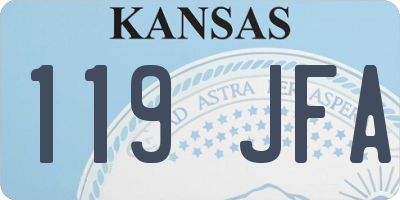 KS license plate 119JFA