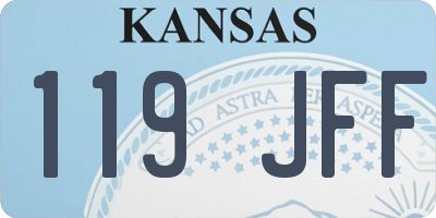KS license plate 119JFF