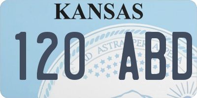 KS license plate 120ABD