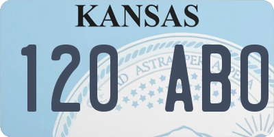 KS license plate 120ABO
