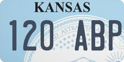 KS license plate 120ABP
