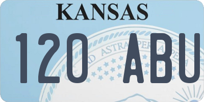 KS license plate 120ABU