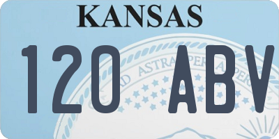 KS license plate 120ABV