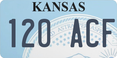 KS license plate 120ACF