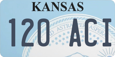 KS license plate 120ACI
