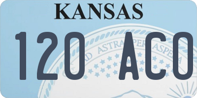 KS license plate 120ACO