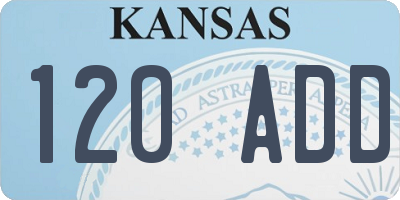 KS license plate 120ADD