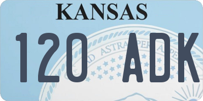 KS license plate 120ADK