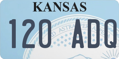 KS license plate 120ADQ