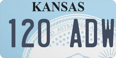 KS license plate 120ADW