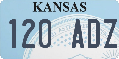 KS license plate 120ADZ