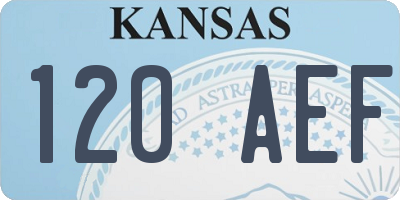 KS license plate 120AEF