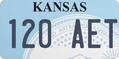 KS license plate 120AET