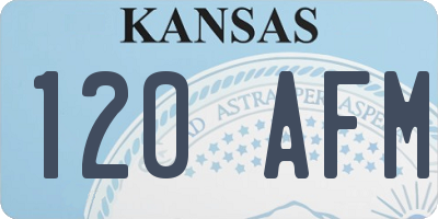 KS license plate 120AFM