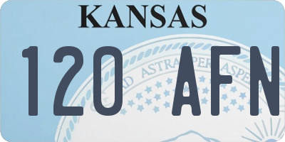 KS license plate 120AFN