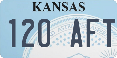 KS license plate 120AFT