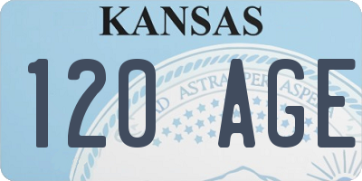 KS license plate 120AGE