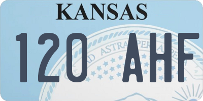 KS license plate 120AHF