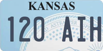 KS license plate 120AIH