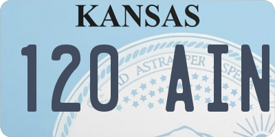 KS license plate 120AIN