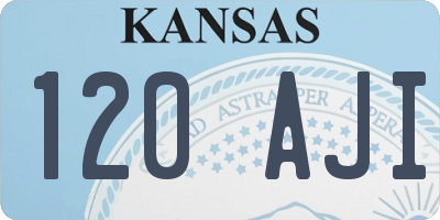 KS license plate 120AJI