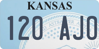 KS license plate 120AJO