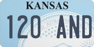 KS license plate 120AND