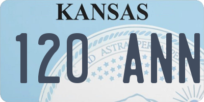 KS license plate 120ANN