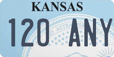 KS license plate 120ANY