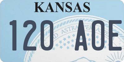 KS license plate 120AOE