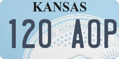 KS license plate 120AOP