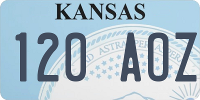 KS license plate 120AOZ