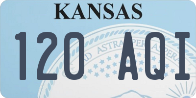 KS license plate 120AQI