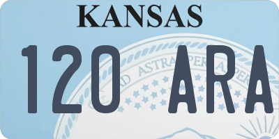 KS license plate 120ARA