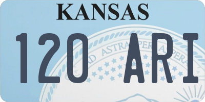 KS license plate 120ARI