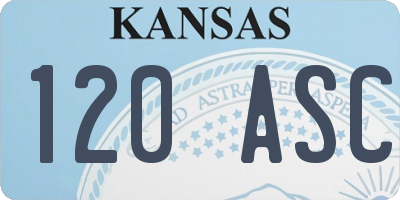 KS license plate 120ASC