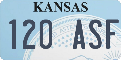 KS license plate 120ASF