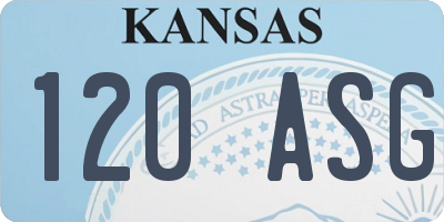 KS license plate 120ASG
