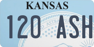 KS license plate 120ASH