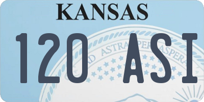 KS license plate 120ASI