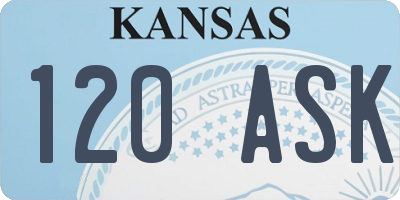 KS license plate 120ASK