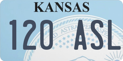 KS license plate 120ASL