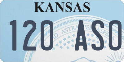 KS license plate 120ASO