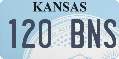 KS license plate 120BNS