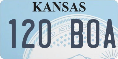 KS license plate 120BOA