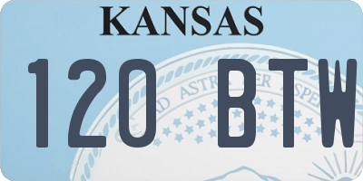 KS license plate 120BTW