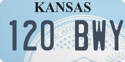 KS license plate 120BWY