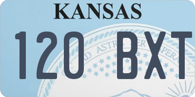 KS license plate 120BXT